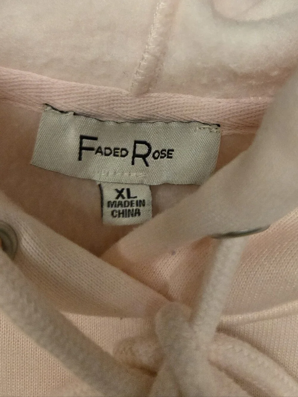 Women's Light Pink Teddy Embroidered Crewneck Hoodie